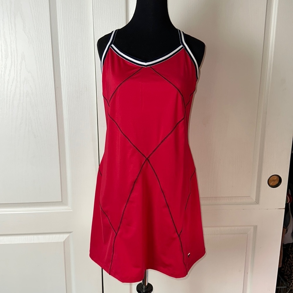 FILA SPORT RED DIAMOND STITCH ATHLETIC DRESS